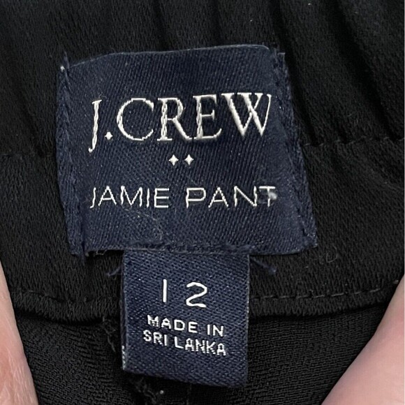 J. Crew Factory Women's 12 Jamie Pant Crop Crepe Business Black Elastic Waist - Picture 8 of 10